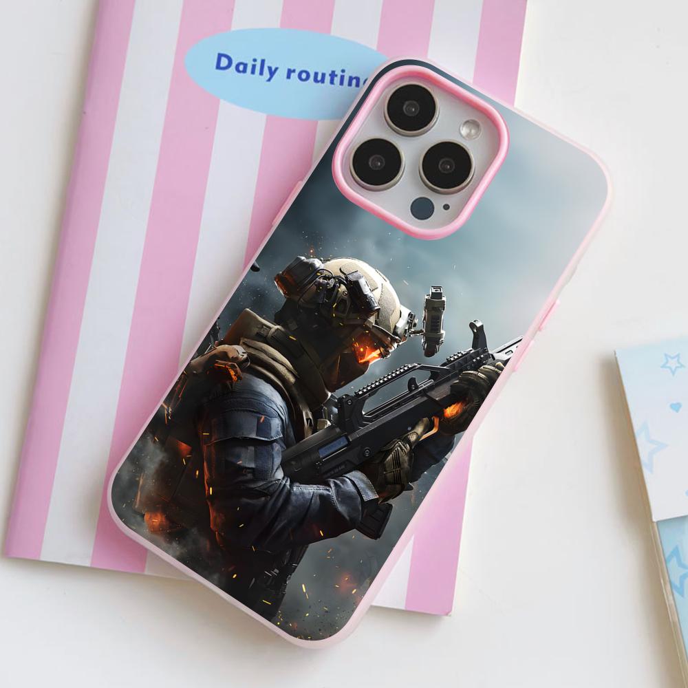 Game Delta Force Jelly Double layer Pink Mobile Phone Case for iPhone 17 16 15 14 13 12 11 Air Pro Max Plus Protective