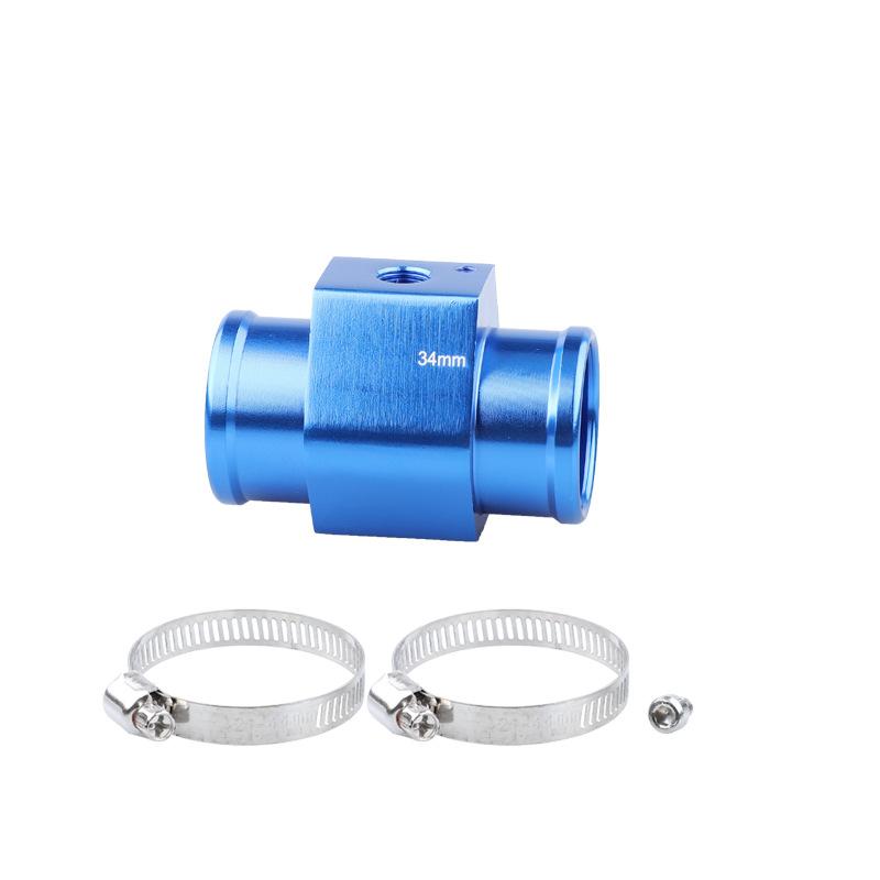 Universal Blue/Black Water Temperature Temp 26mm-40mm Sensor Gauge Joint Pipe Radiator Hose Adapter with 2 Clamps