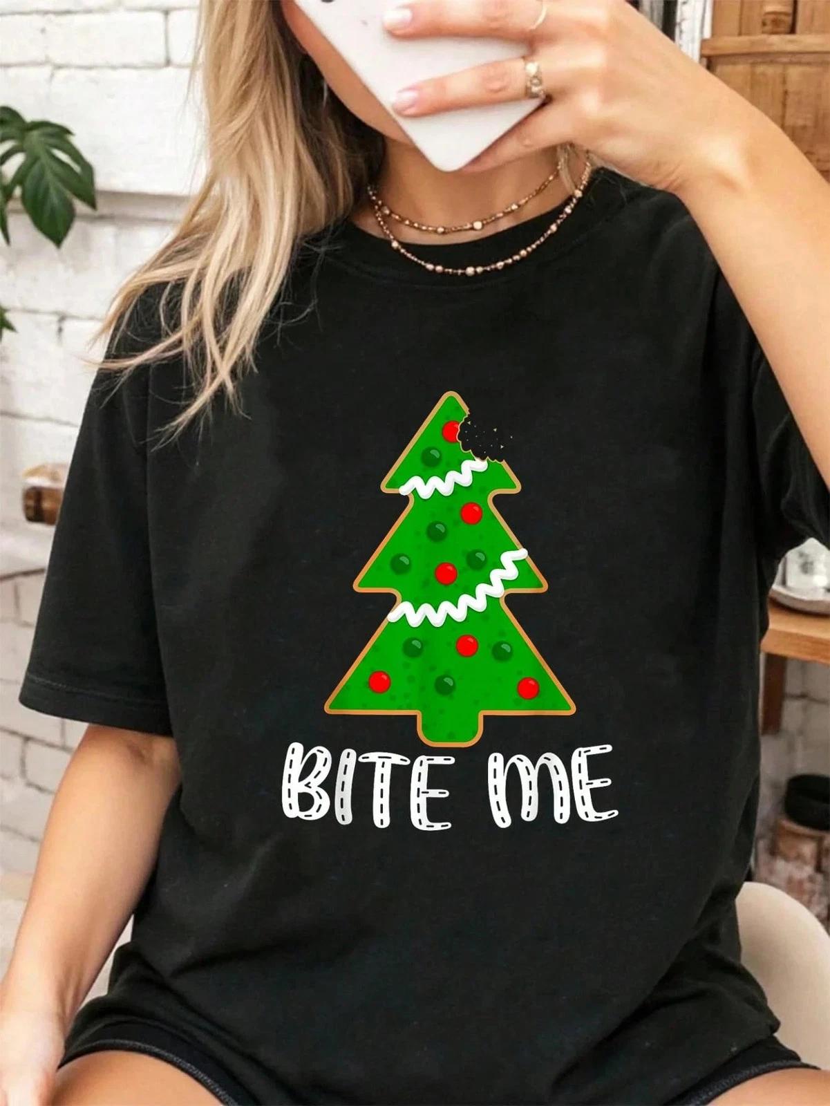 Bite Me Funny Tree Cookie T Shirt Funny Unisex S