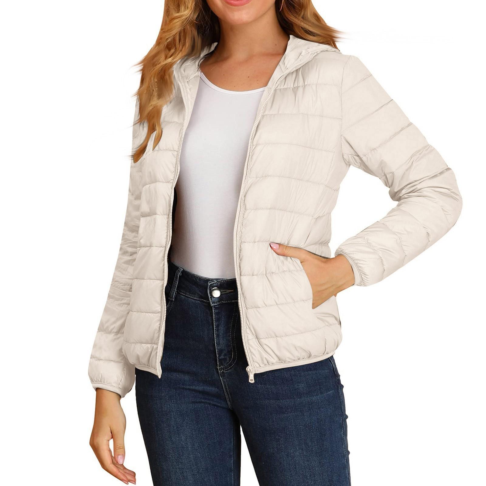 

Winter Cotton-padded Women With Hooded Loose Light Down Jacket XXXXXXXL білий