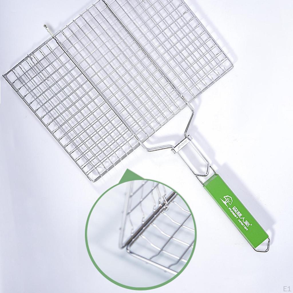 Nerezový koš pro venkovní kempování Příslušenství ke grilování Rack na grilování ryb, kuřete, masa,