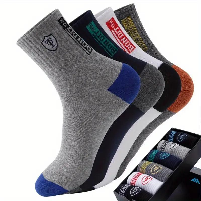 Lot de 10 paires de chaussettes de sport pour homme, 100 % polyester, respirantes et résistantes aux odeurs, en tricot, absorbant la transpiration, désodorisantes, pour le travail et le fitness en plein air