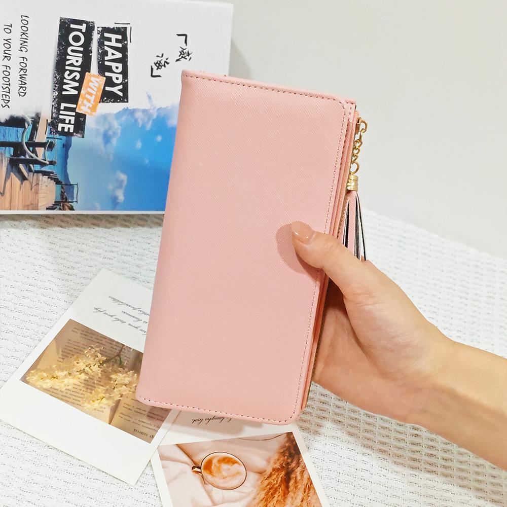 Geldbörse für Damen, Münzfach, Kartenhalter, Langes Modell, PU-Cover für Studentinnen, Niedlich Mini Diebstahlsicher, Integrierte Zwei-in-Eins Aufbewahrung