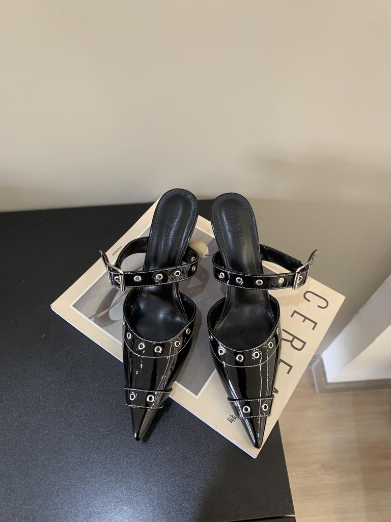 Pointed Belt Buckle Thin Heel Sandals Women's 2025 Summer New Belt Buckle Single Shoes Bag Head Empty Temperament High Heels