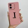 For vivo Y28 4G Case vivo Y28 4G Cover Cute Initial Letters Square Liquid Soft Silicone Phone Case Matte Shockproof Back Cover