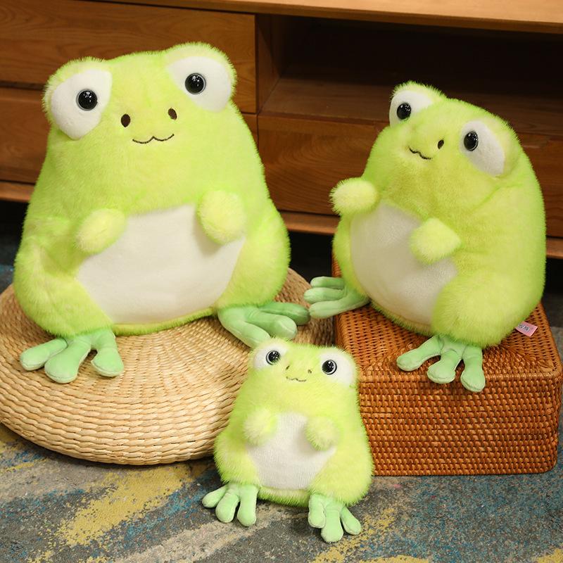 Cartoon Cute Frog Doll Plush Toy Green Little Frog Doll Children Soothing Rag Doll Birthday Gift