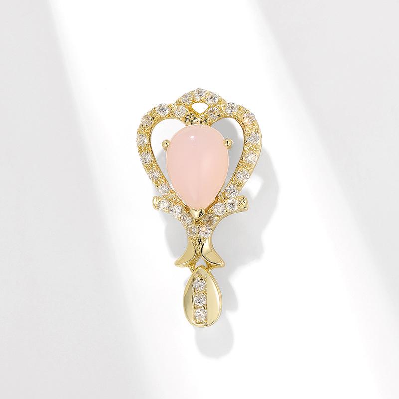 Bo Xin Yun High-End Court Style Teardrop Gemstone Brooch Crown Pin - Elegant Clothing Accessory  Gift