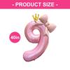Bowknot Number Shape Balloon Reusable 40Inch Oversize Plastic Balloon For Birthday Wedding Anniversary Party Decoration