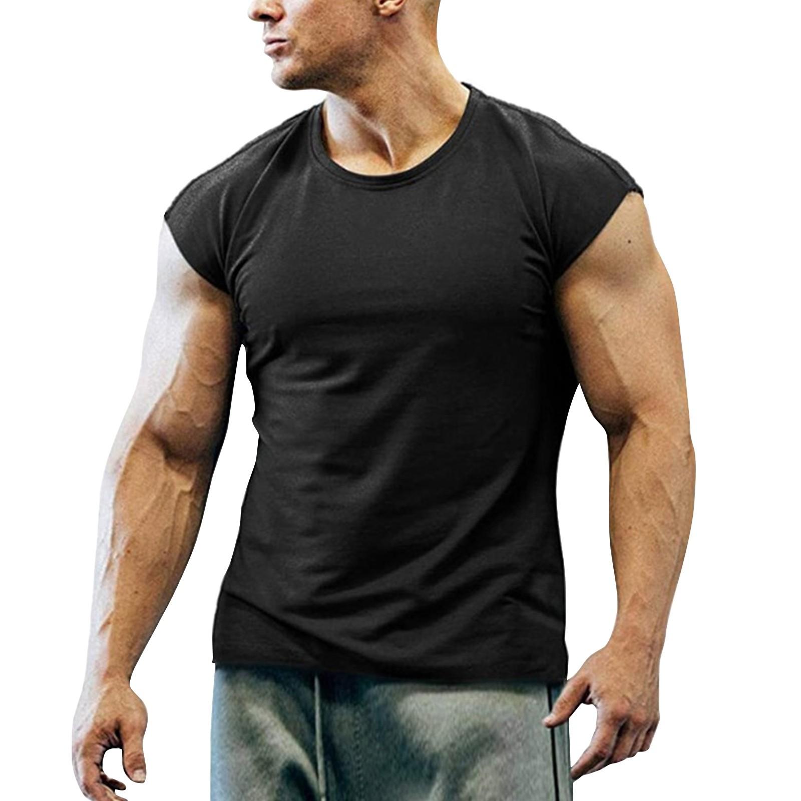 

Мужской летний однотонный спортивный жилет Жилет Мужской спортивный повседневный жилет XXL чёрный