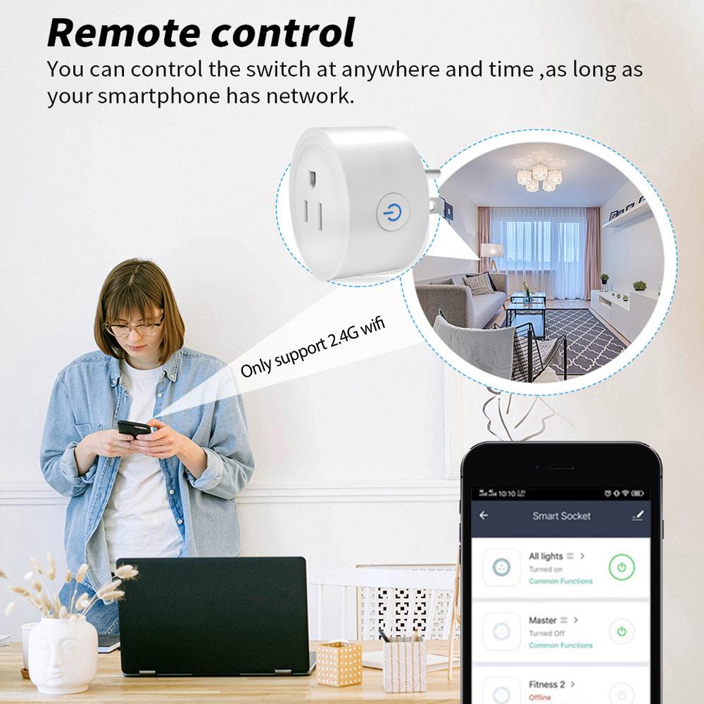Tuya Wifi Smart Plug Us Mexico Chile Zigbee Socket 10a Power Monitor Outlet Smart Life Sockets Works With Alexa, Google Home