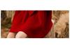Girls' Red Faux Two-Piece Knitted Dress, 2025 Style, Autumn/Winter Fashion for Big Girls