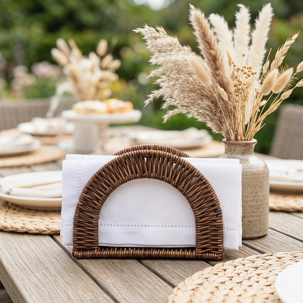 Napkin Holder For Kitchen And Dining Room With Washable Design And Retro Style