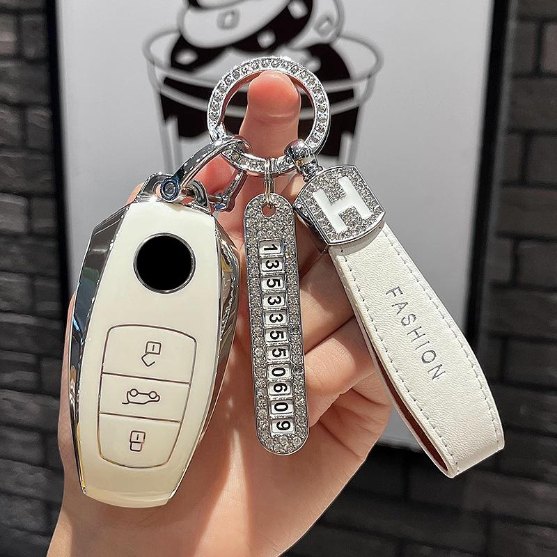 Tpu Car Remote Key Case Cover Protect Shell Fob For Vw Volkswagen Touareg 2013- Keychain Accessories
