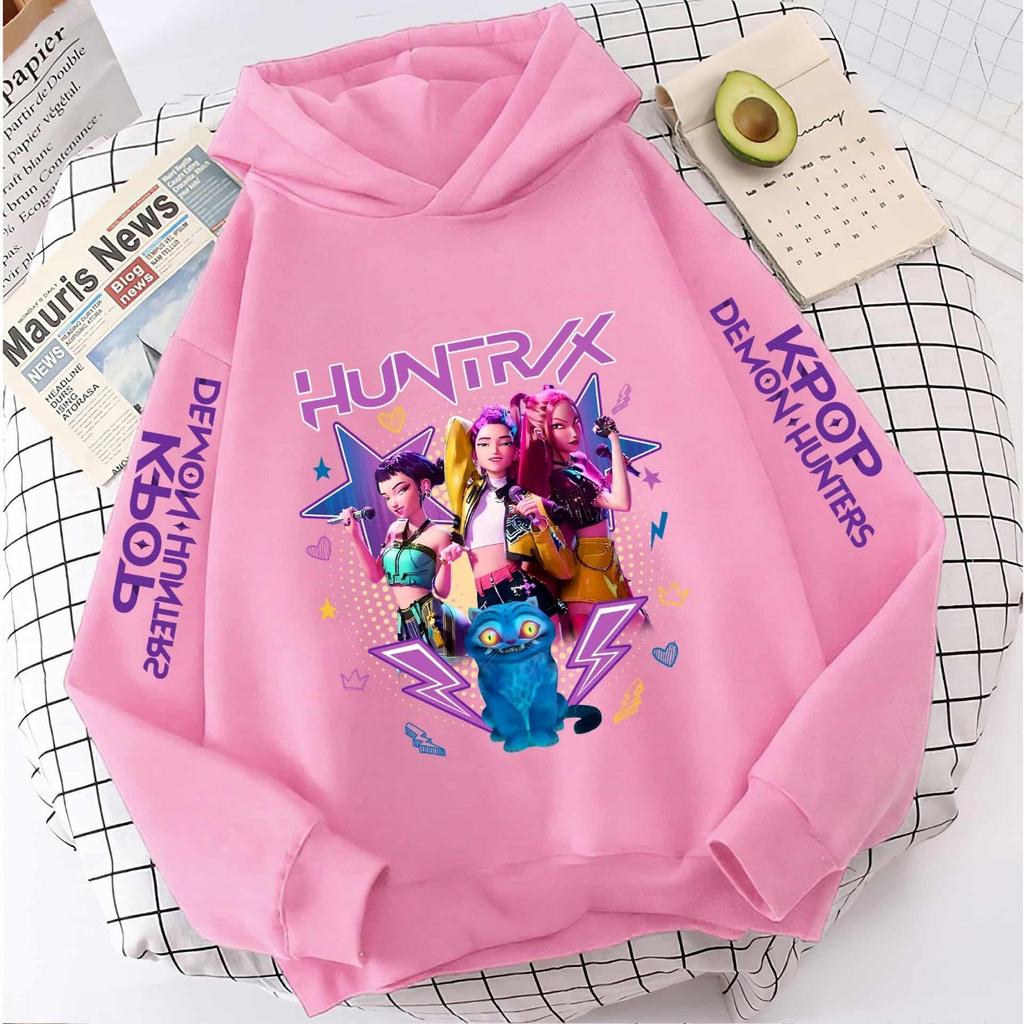 Y2K KPop Devil Hunter Hoodie for Teenage Girls Rumi KPop Devil Hunter Hoodie for Autumn Casual Long Sleeve Children's Clothing