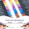 Dual-Tip Stackable Acrylic Markers - Quick-Drying Christmas Greeting Card Pens