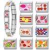 Creative Fruits Series Grape Cherry Lemon Coconut Orange Italian Charm Link Fit 9MM Stainless Steel Jewelry DIY Making Bracelet