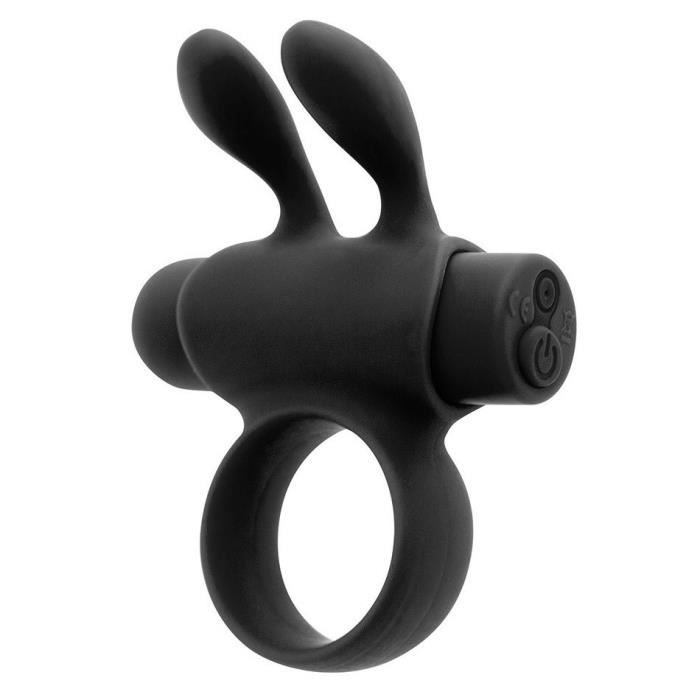 Vibrating Ring - S-Pleasures - Black - 5 Vibration Modes - Medical Silicone - USB Rechargeable