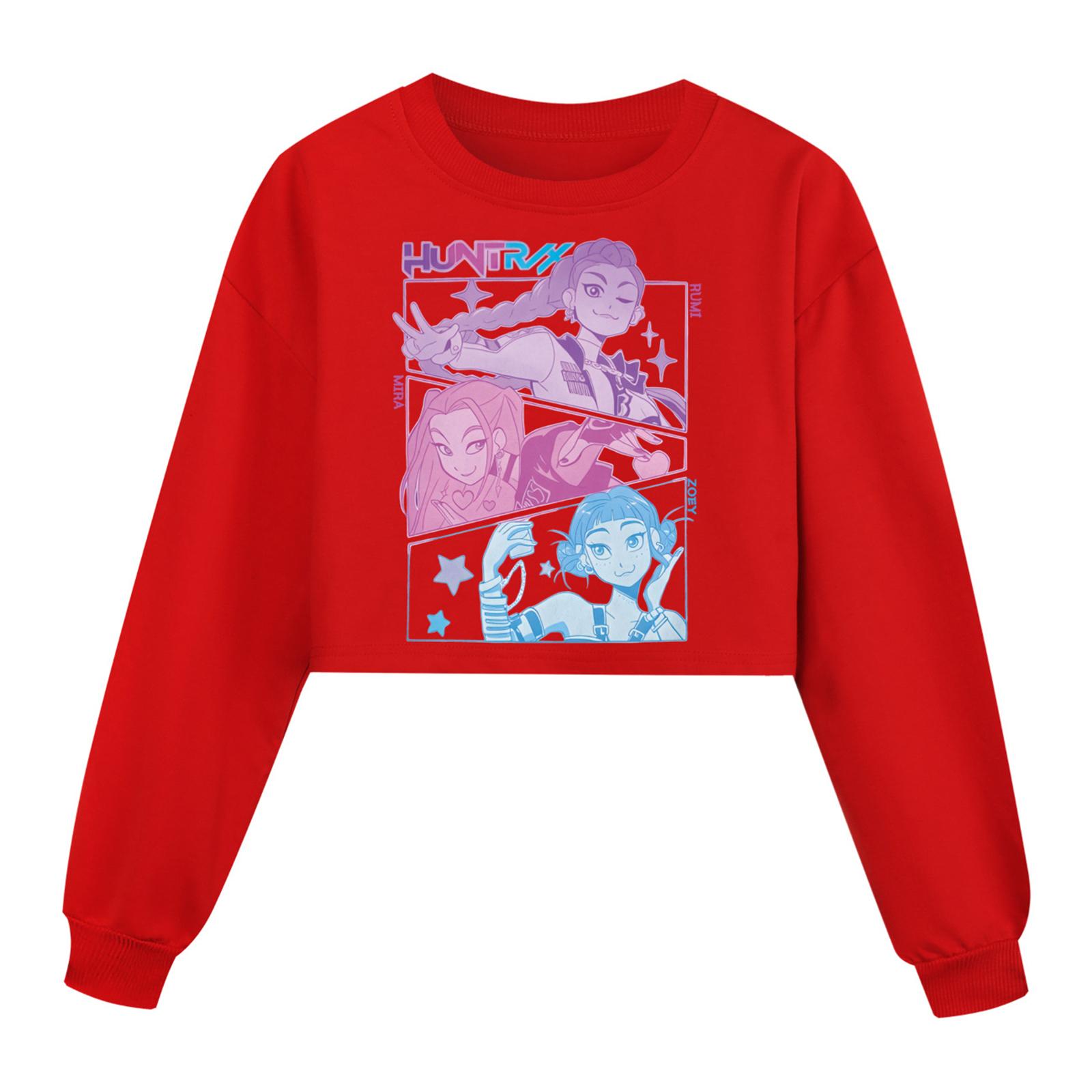 Kids  Long Sleeve Loose Pullover Letter Print Drawstring Hooded Sweatshirt 150 красный