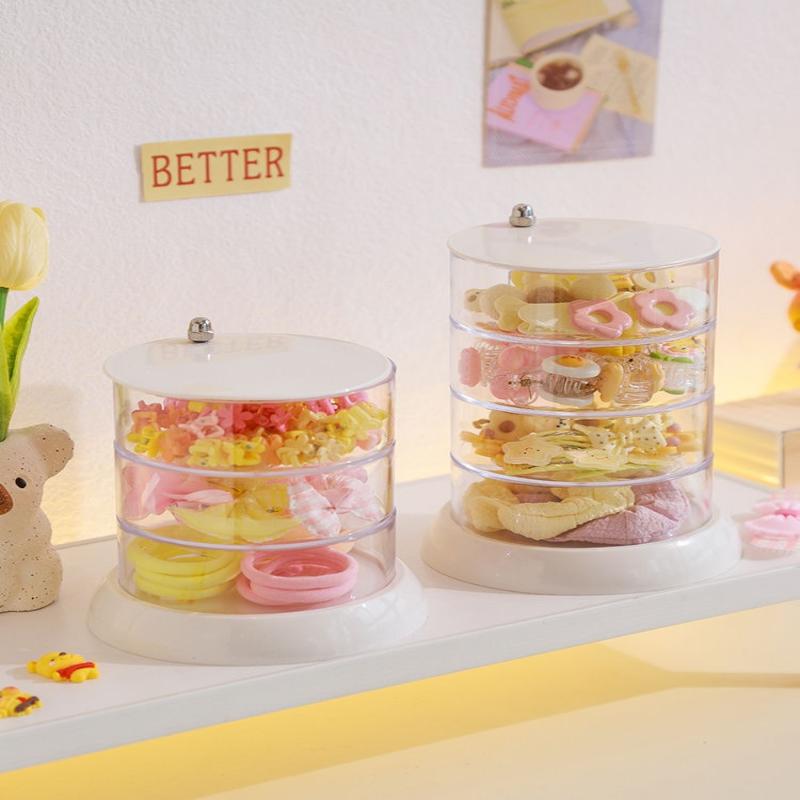3/4/5-Layer Rotating Jewelry Organizer - Plastic Multi-Tier Storage Box, Transparent Hair Ring Display For Dressing Table