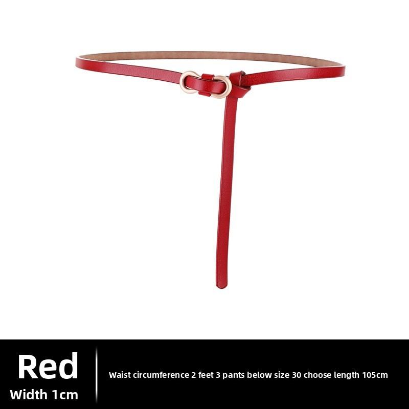 Leather Skinny Waist Belt With Metal Clasp For Fashion Dresses And Jackets