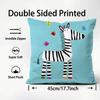 Cute Zebra Cushion Cover Plush Fabric Soft Double-Sided Printed Sofa Warm Winter Home Child Gift Pillow Case