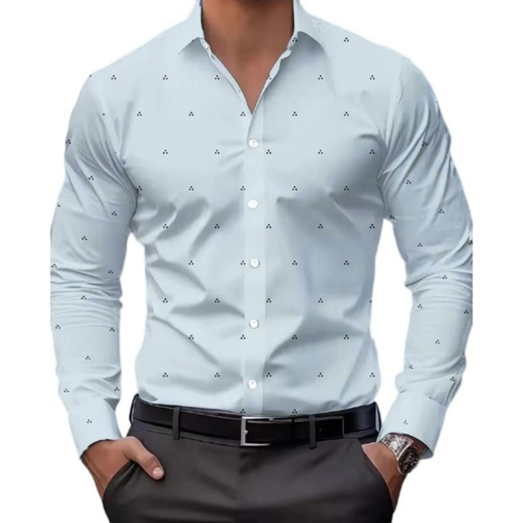 Men's  Trend  Fashion  Leisure  Versatile  Flip Collar  Long Sleeves  Shirt