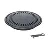 Pearl Metal 34cm Round Barbecue Grill Plate with Blue Diamond Coating (for Use with Portable Gas Stoves) HB-6648