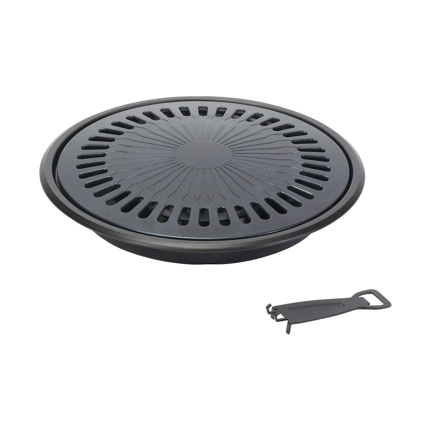 

Pearl Metal Yakiniku Grill Plate, 34cm, Round, Blue Diamond Coat, for Portable Stoves, HB-6648