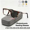 Ultralight TR90 Multifocal Photochromic Reading Glasses for Men High-end Square Frame Progressive Glasses of View Far and Close