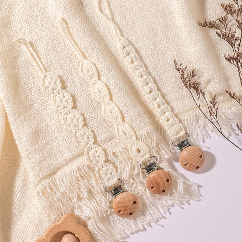 3pcs Newborns Dummy Chain Baby Soother Chain Pacifier Holder Woven Dummy Clip Toddlers Infant Pacifier Strap Baby Supply