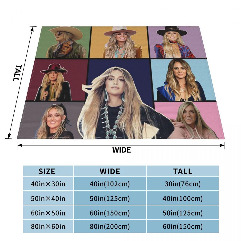 Lainey Wilson - Country's Cool Again Portrait Blankets Warm Flannel Throw Blanket Cover for Bed Living room Picnic Travel Couch