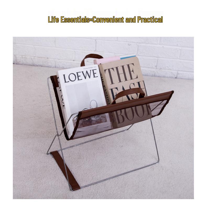 Contemporary Light Luxury Magazine & Book Storage Rack