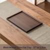 Multipurpose Rectangular Bamboo Serving Tray Walnut Color Solid Wooden Tray for Fruit Snack Jewelry Display Decor