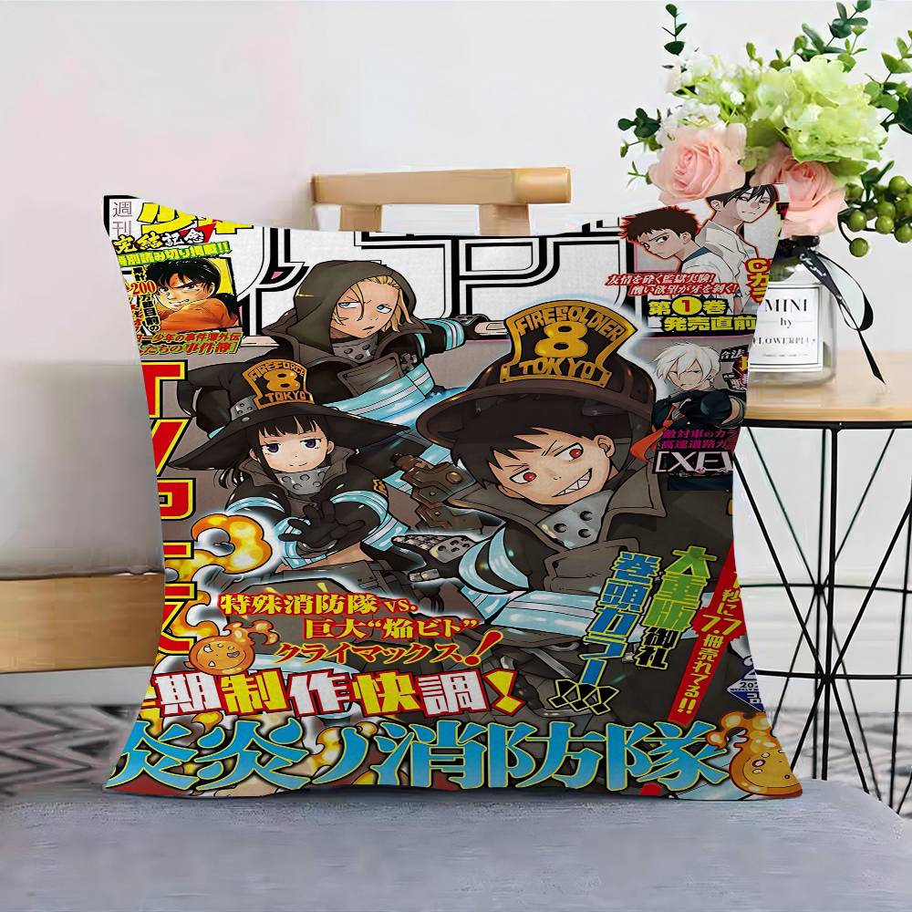 Fire Force Anime Classic Movi 45*45cm Cushion Cover Pillow Cover Decor Pillowcase Home Pillowcase For Couch Pillow