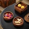 Nordic Style Stackable Plate Walnut Wood Plate Square/ Round Tray Tableware Household Simple Confectionery Plate Fruit Plate