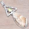 Pendant Picture Jasper Citrine Gemstone Handmade Silver Jewelry 2.75"