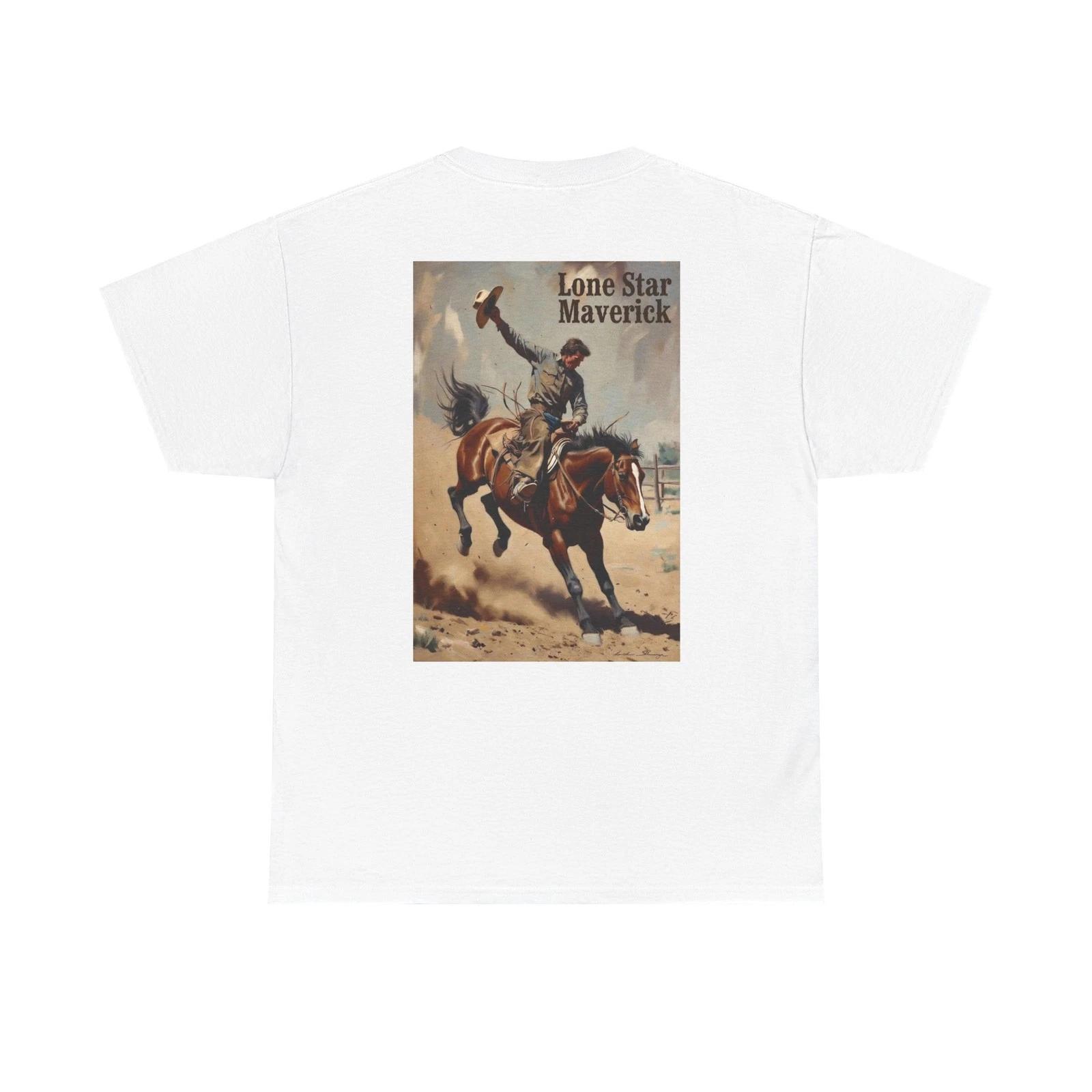 Lone Star Maverick Western Cowboy Old West Texas Rodeo T-shirt Tee L