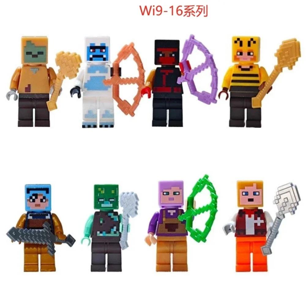 

17 стилей набор строительных блоков Minecrafte I/Wi серии 8 шт. набор MC не повторяющиеся сделай сам собранная игрушка подарок на день рождения экшн-фигурка