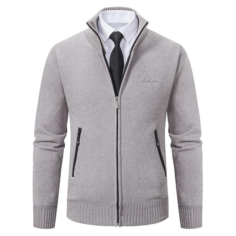 

Men s Autumn/Winter Thick Knit Sweater Jacket - Korean Slim Style Trendy Youth Top 3XL світло-сірий колір