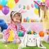 Cute Rabbit Style Velvet Easter Basket Easter Bunny Basket for Kids
