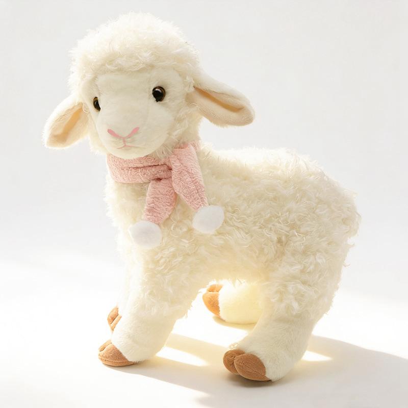 Ramadan Eid Sheep Plush Toy Soft Non-toxic Material Bell Lamb Stuffed Animal 1Pcs for Kids Birthday Gifts