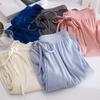 Girls Summer Solid Color Ice Silk Draped Wide Leg Pants for Middle and Large Children High Waisted Loose Soft Pants