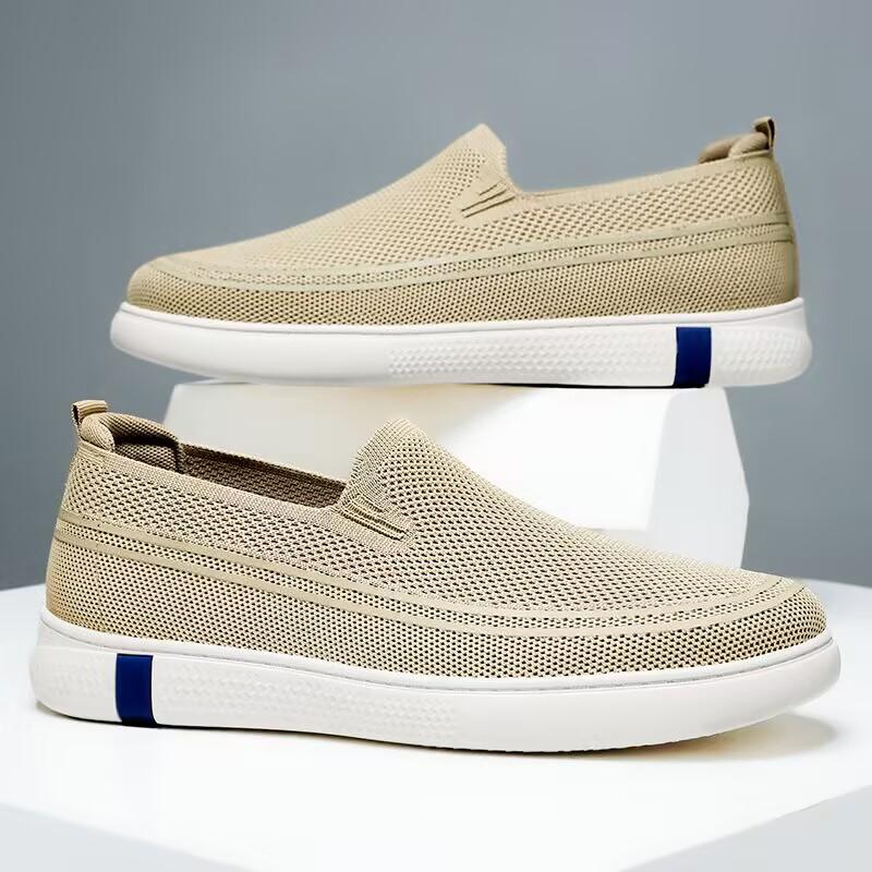 Herren Vulkanisierte Schuhe Atmungsaktive Herren Mesh Schuhe Leichte Herren Sneaker Mode Slipper Flache Schuhe Bequeme Herren Slipper Freizeitschuhe