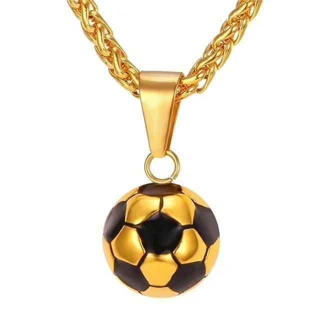 Men s Simple Football Necklace Creative Gifts Titanium Steel Non Fading Creative Sports Stainless Steel Jewelry Accessories