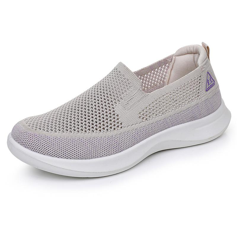 Fashion Senior - Friendly Knit Slip - on Sneakers Women, Breathable Non - Slip Casual Shoes, Versatile Leisure Footwear