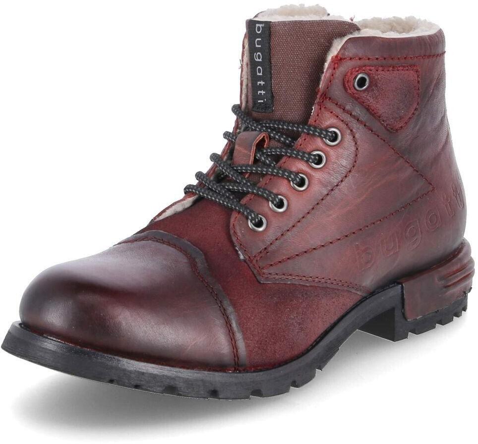 Ботинки Bugatti на шнуровке зимние ботинки по щиколотку бордо красный гладкая кожа