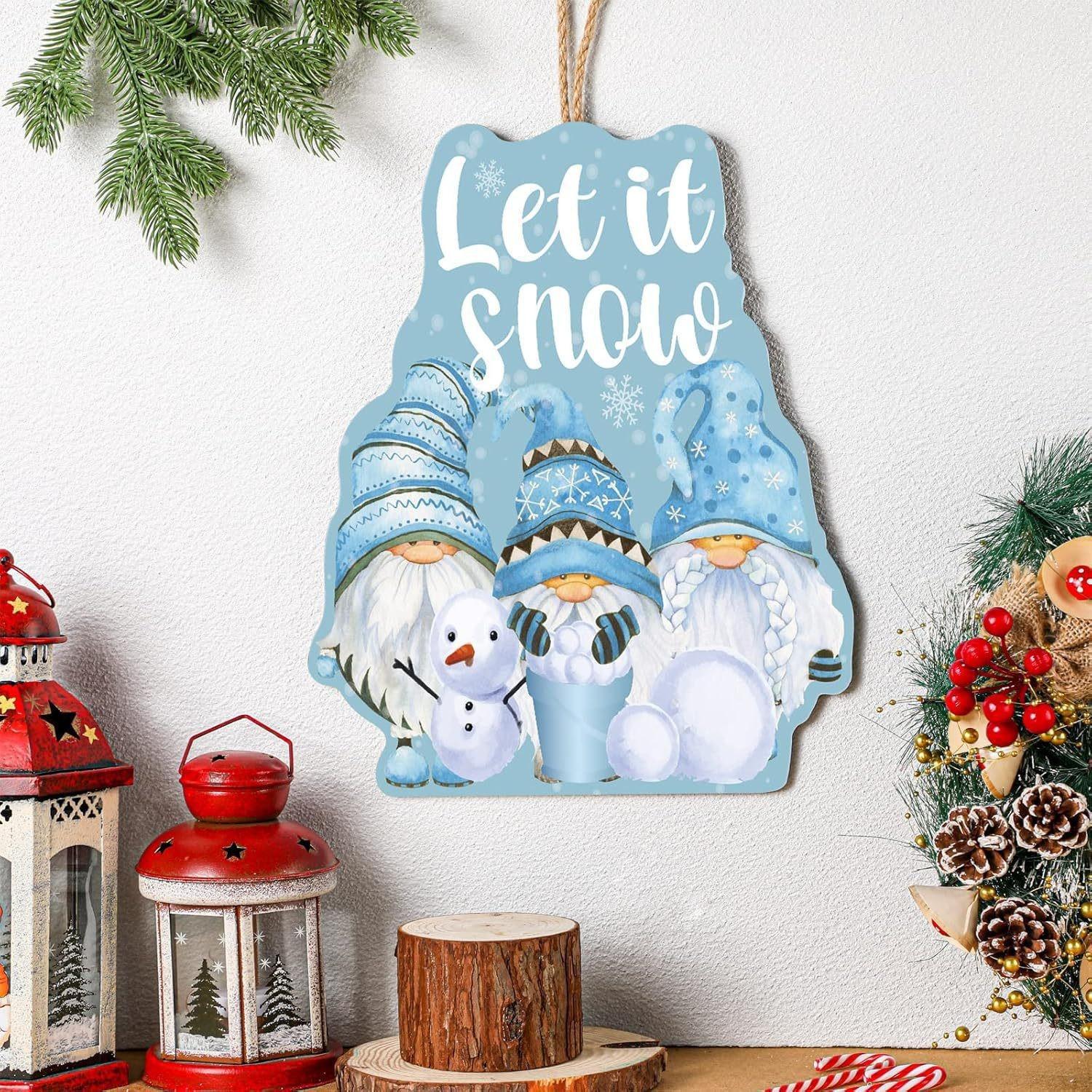 

Christmas wooden craft pendants, Christmas decorations at the door, welcome signs, faceless elders