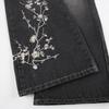 Blumenstickerei Jeans Vintage Niedrige Taille Schlagjeans Damen Retro Y2k Baggy Denim Hose High Street Basic Hose