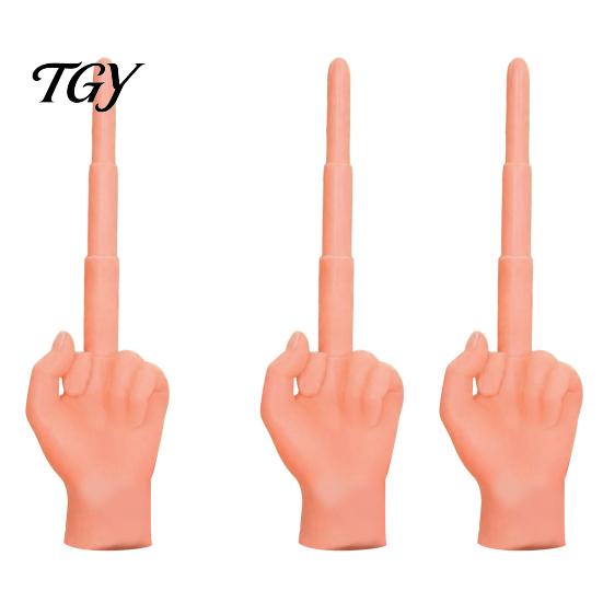 Middle Finger Prank Toys 1/2Pcs 3-Stage Telescopic Toy, 3D Printed Hand Portable Toy Prop, Realistic Retractable for Stress Relief