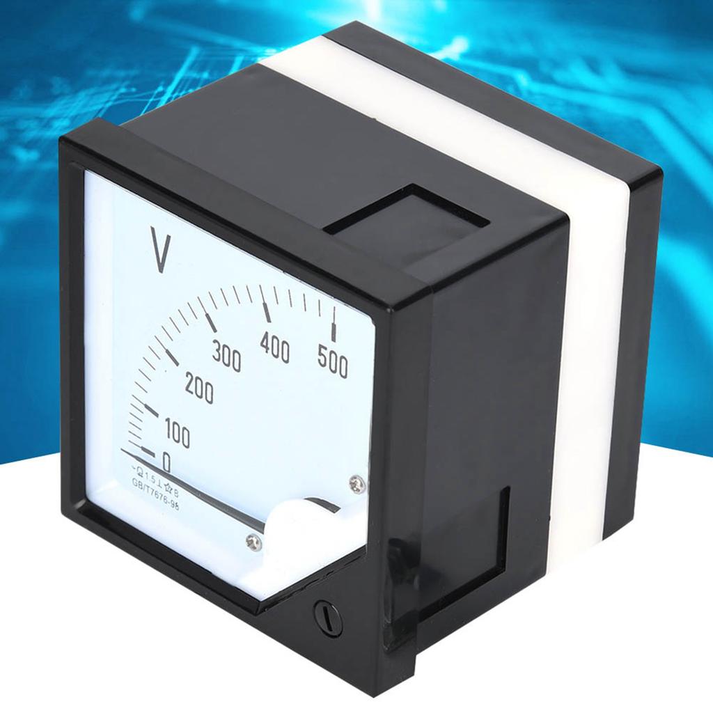 Square Panel Voltage Meter Analog Voltmeter AC 0 500V for Electronic Control Devices